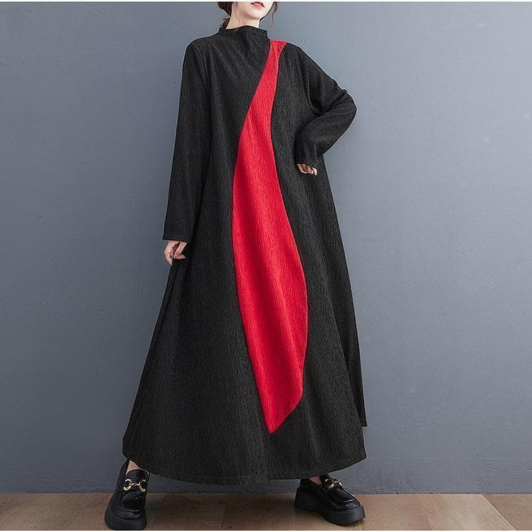 新品 大きいサイズ3L前後ワンピース 秋冬ロングワンピース マキシ丈 ゆったりr