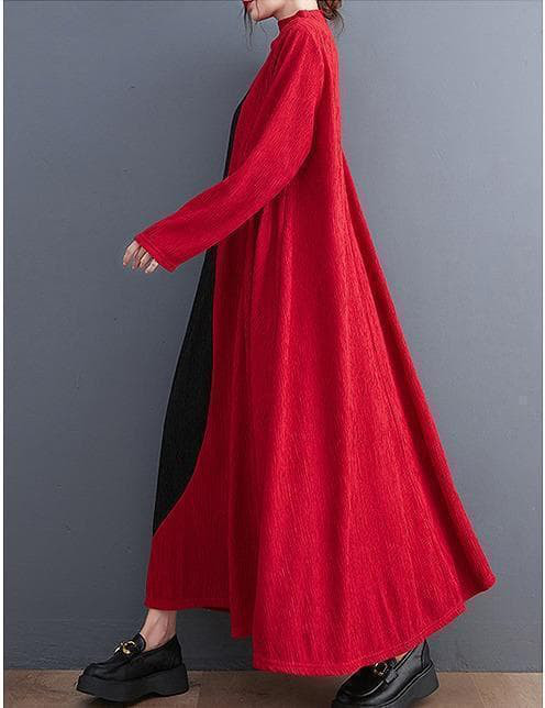 新品 大きいサイズ3L前後ワンピース 秋冬ロングワンピース マキシ丈 ゆったりr