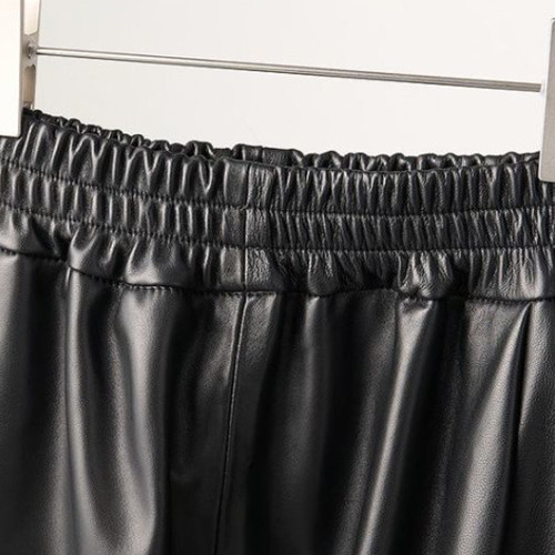 レディース高級 本革↑超ソフトなラムレザースカート黒☆ラムレザー