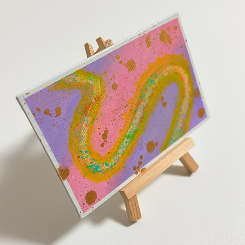 ハガキサイズ】抽象画 キャンバスアート 原画 カラフル 色の力 運気