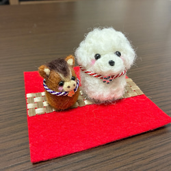 ⛄️❄️雪だるまさんとトイプードルちゃん⛄️❄️ 羊毛フェルト くみ