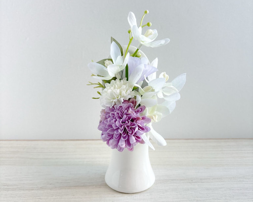 お供え花　造花　仏花　百合　ボタン　紫陽花　アレンジ 226d6db14704e4f3a25d54c18fe68e