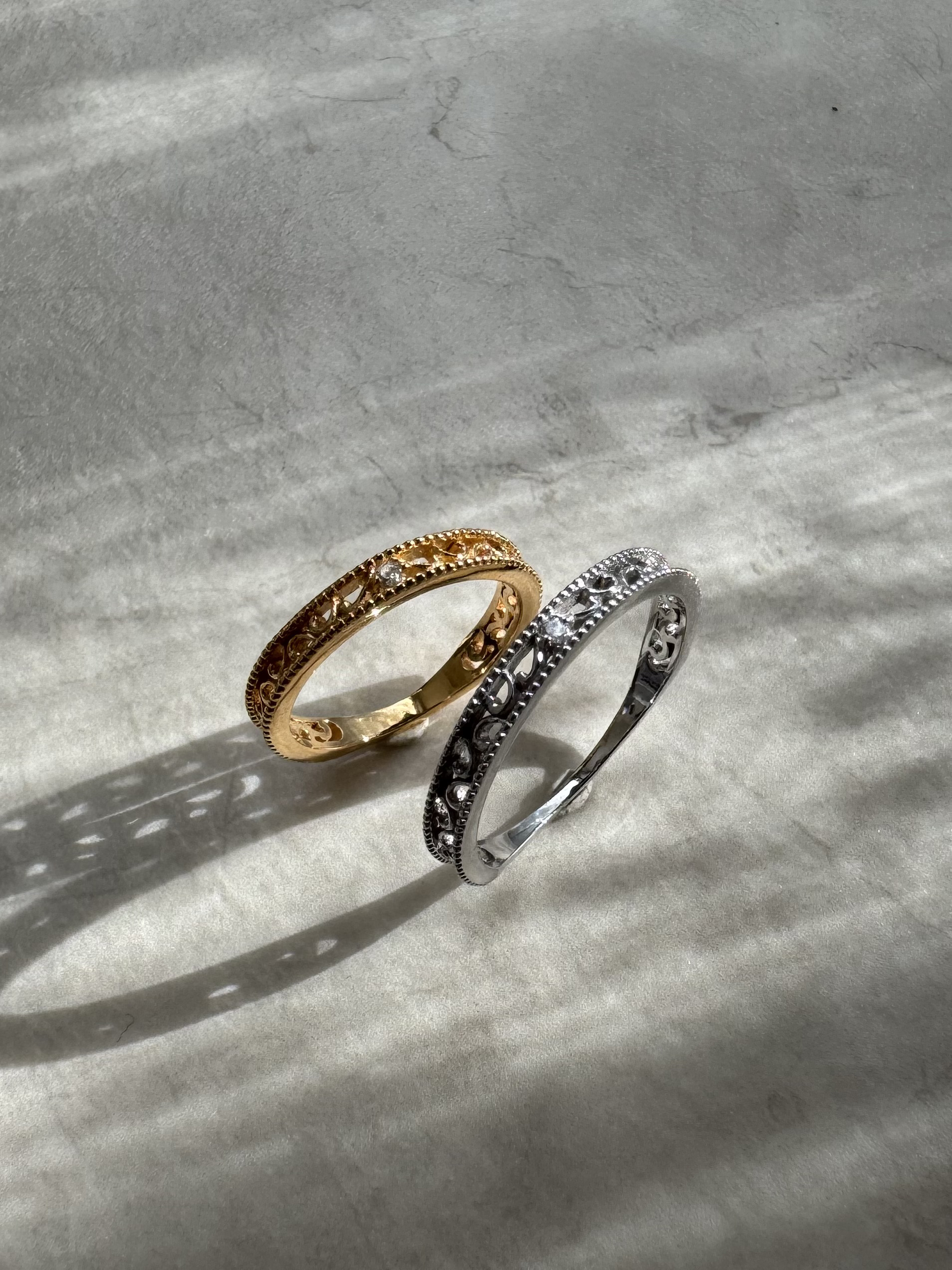 建築美レースリング｜シルバー925（18金・ロジウム・ピンクゴールド）｜キュービックジルコニア｜サイズオーダー対応