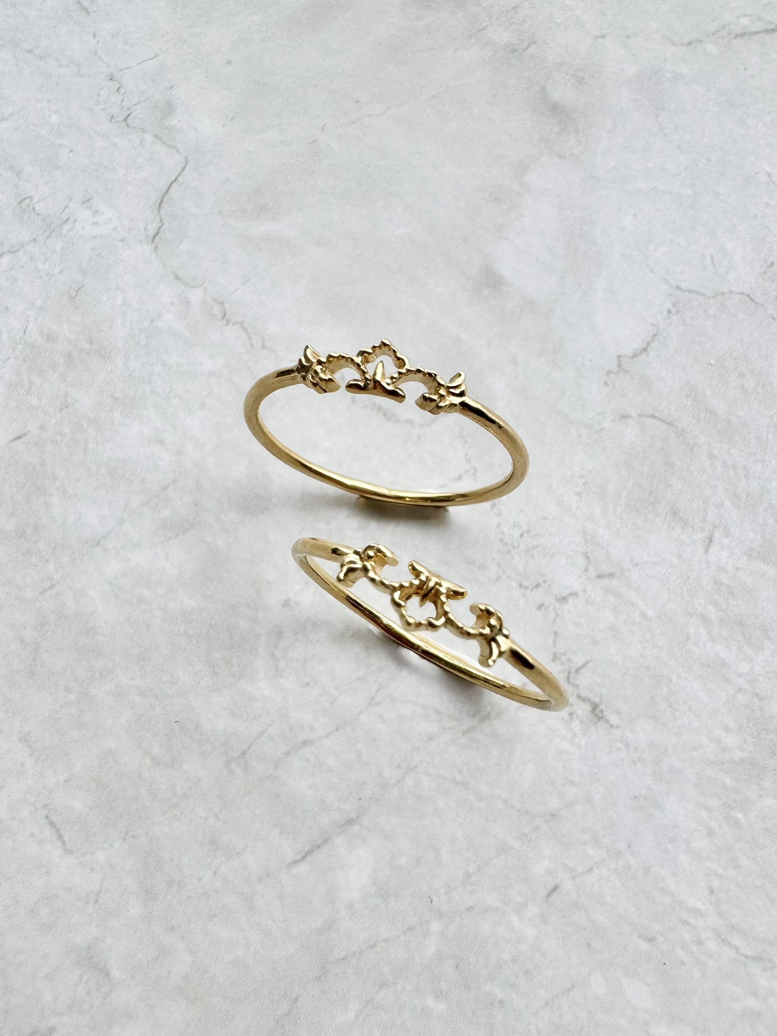 クラウンモチーフ リング シルバー925｜K18メッキ バロック調 華奢リング 重ね付け可