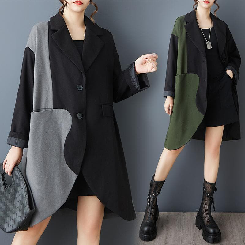 新品 大きいサイズ ゆったりジャケット 韓国風カーキ秋冬長袖体系カバーg