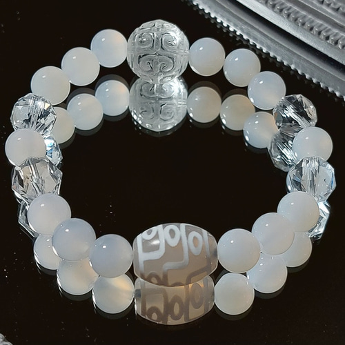 新年招運 回紋珠と九眼・二十一眼・龍眼天珠のブレスレット