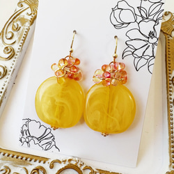 フラワー・シーリングスタンプピアス2 ピアス（フック・チェーン） 花