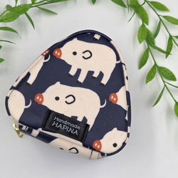 おにぎりポーチ 保温保冷 柴犬 おむすび 白 しば犬 ランチポーチ 三角