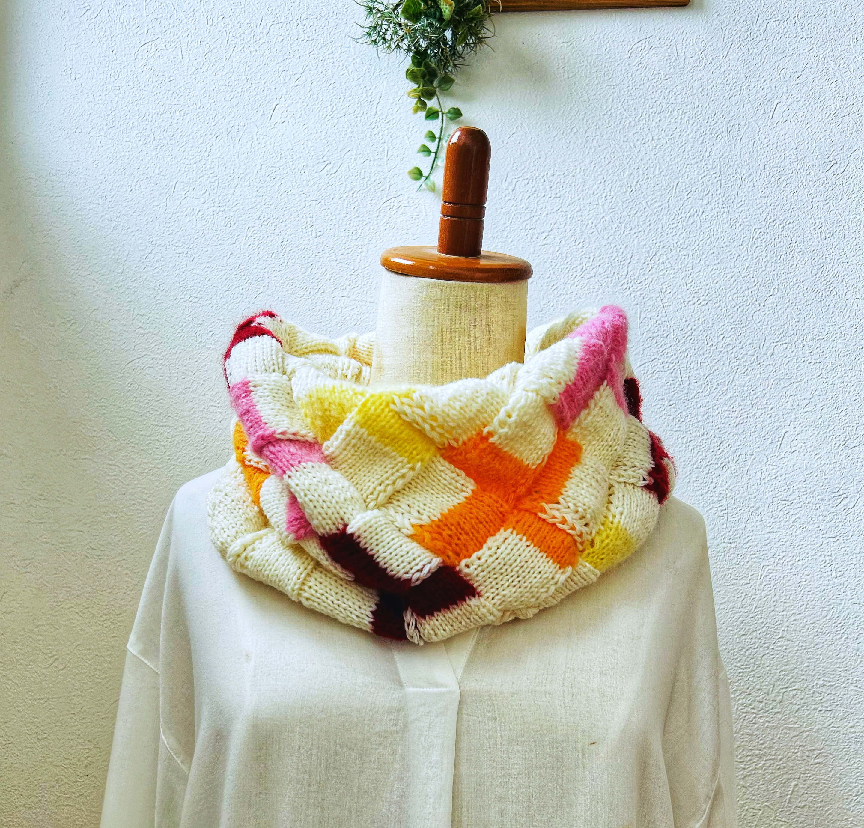 バスケット編みスヌード《キャンディカラー》