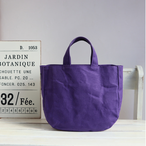 はんび　トートバッグ　ハンドメイド　ブラック　パープル MISSA.EJ(ミッサイージェー)：トートバッグ(大) <パープル> 2093