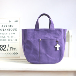 はんび　トートバッグ　ハンドメイド　ブラック　パープル MISSA.EJ(ミッサイージェー)：トートバッグ(大) <パープル> 2093