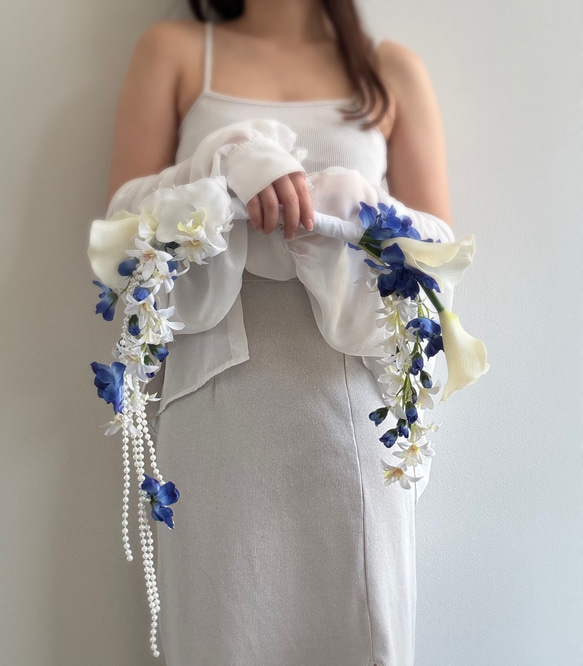 blue veil⌇﻿ アーティフィシャルフラワー バレリーナブーケ 海外風 前