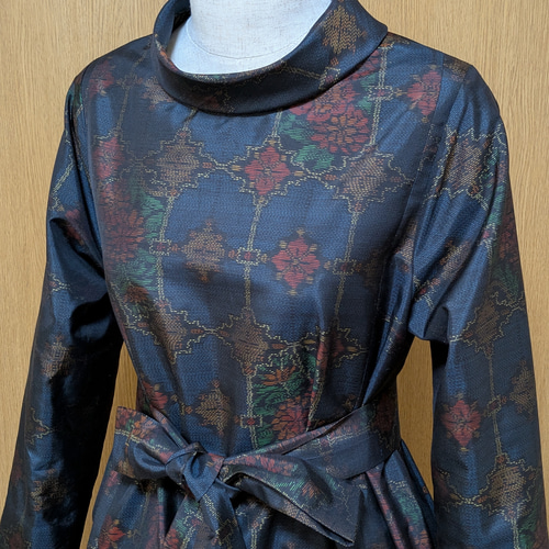 着物リメイク ワンピース 大島紬 M〜L ワンピース さらあお 通販