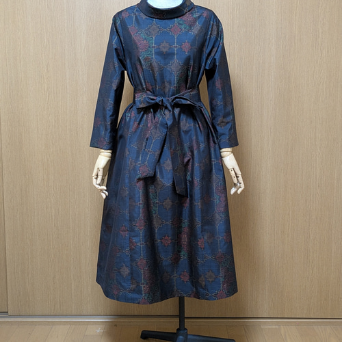 着物リメイク ワンピース 大島紬 M〜L ワンピース さらあお 通販