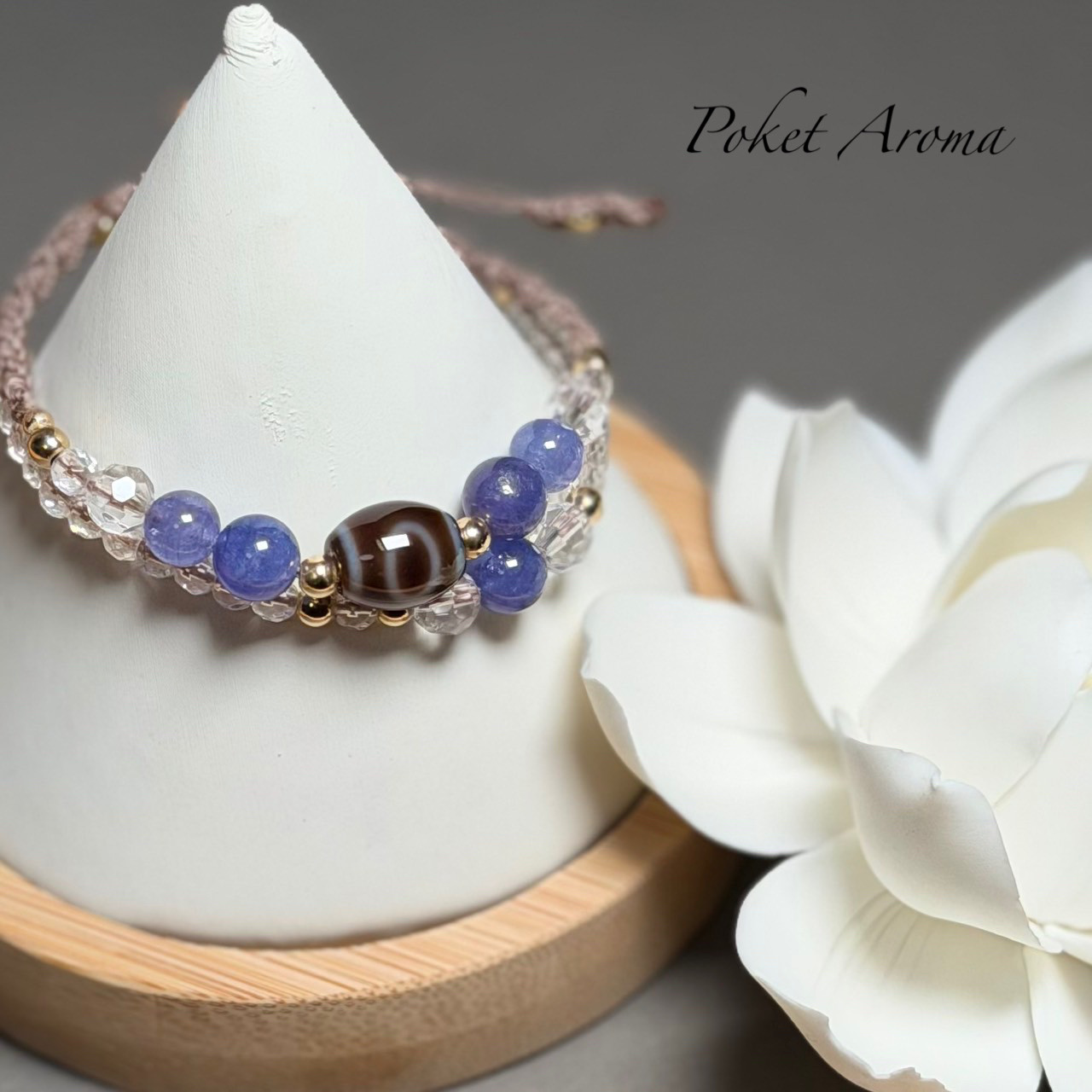 『天地』天珠とタンザナイトのマクラメブレスレット