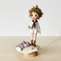 和紙人形『惑星探検』｜コンパスを手に歩き出す子どもと貝殻のミニジオラマ 6枚目の画像