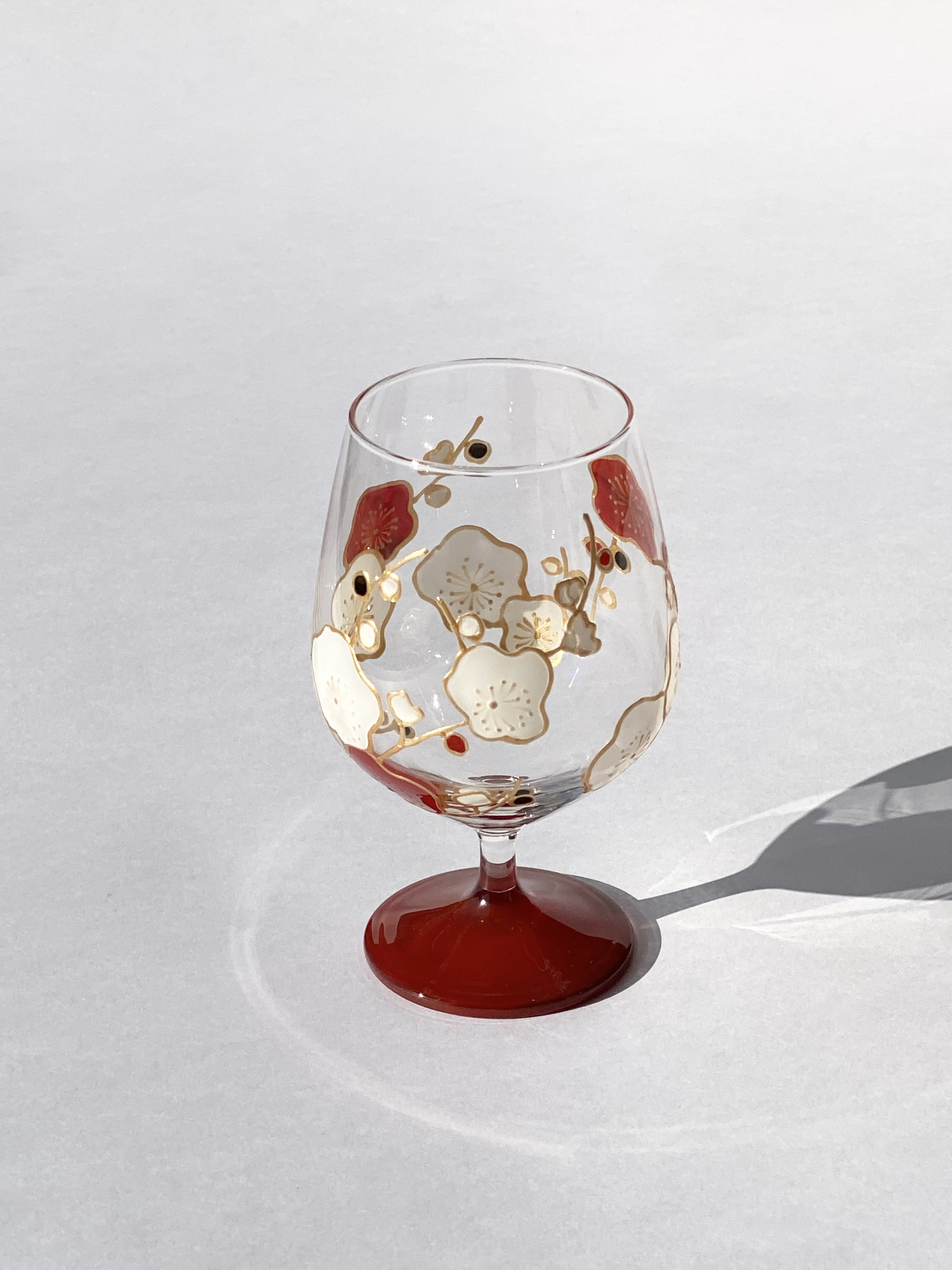 《母の日ギフト》【白梅】名入れ日本酒グラス1個　お猪口|還暦祝い・退職祝い・新居祝い・誕生日プレゼント