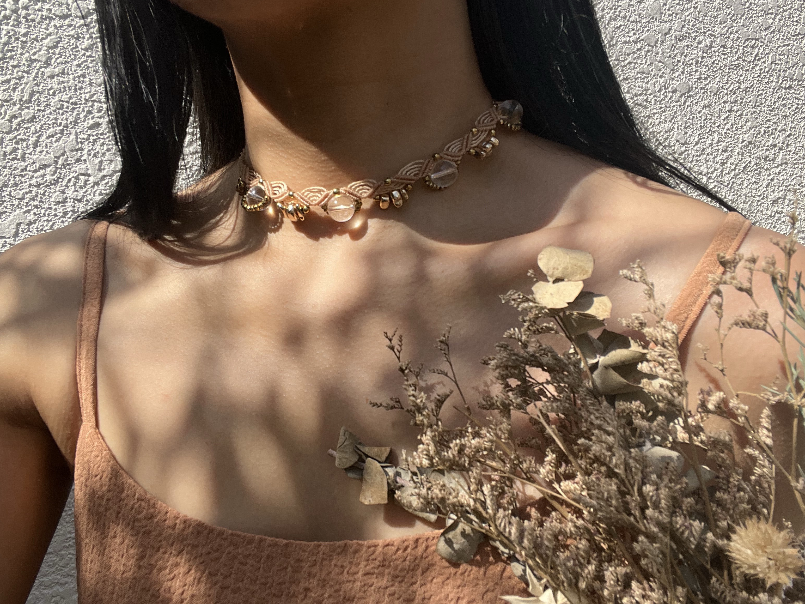 青海波模様＊crystal.hematite〜choker
