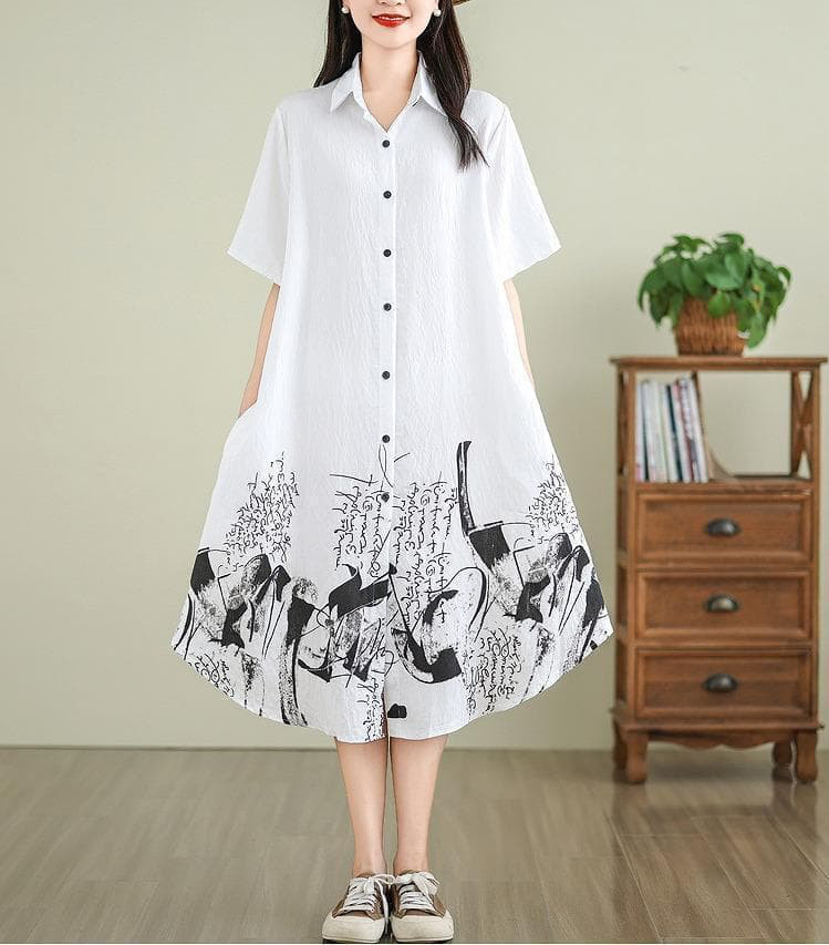 大きいサイズ レディース シャツ　ワンピース　春夏 秋 新品 半袖