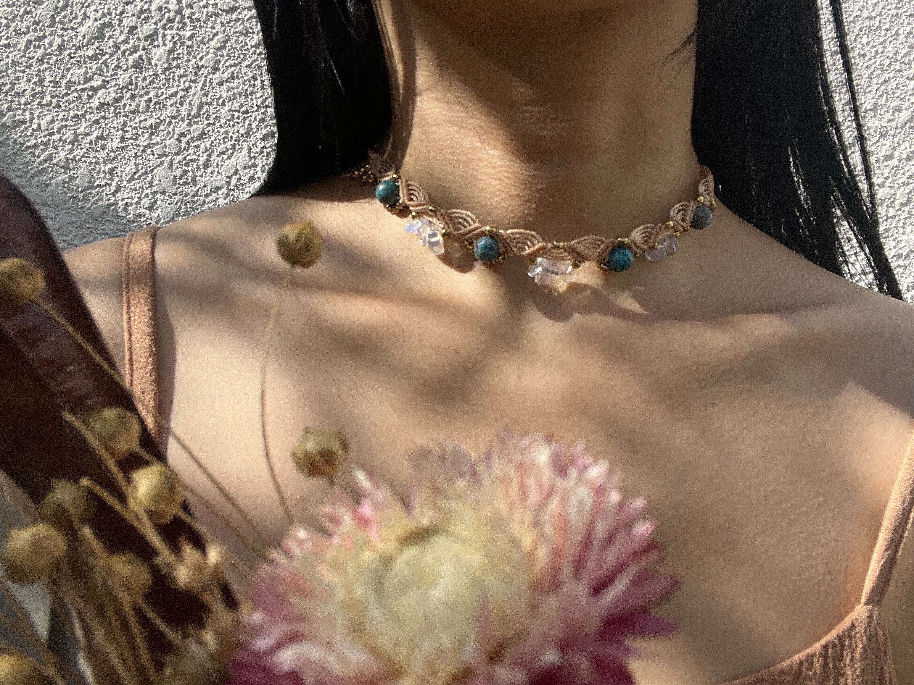 青海波模様＊turquoise.opal.hematite〜choker