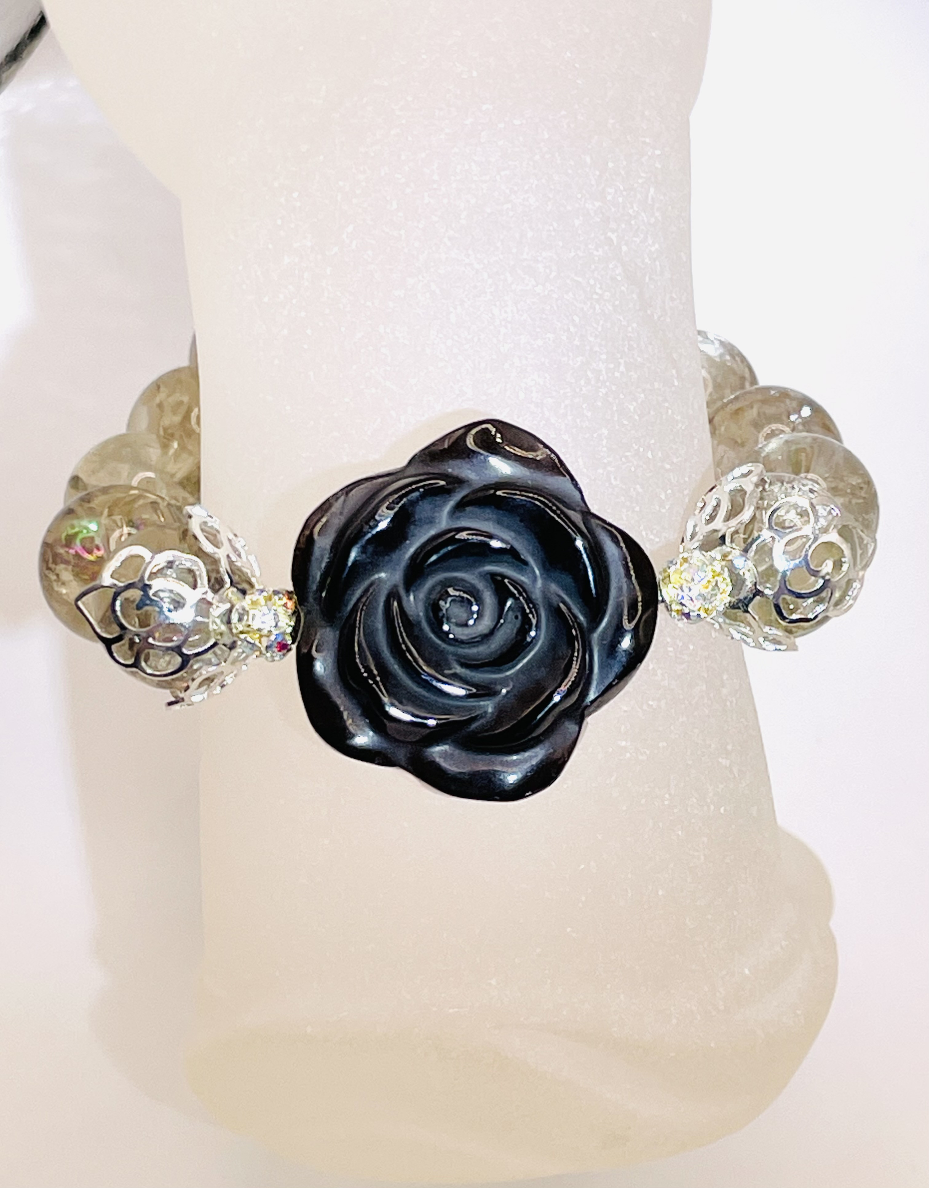 【薔薇(モリオン)/スモーキーアゼツライト】内径約16.5cm 浄化済み No,442