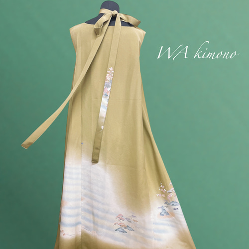 Mサイズ 秀逸ワンピ 正絹ワンピース 着物リメイク 結婚式 演奏会 和