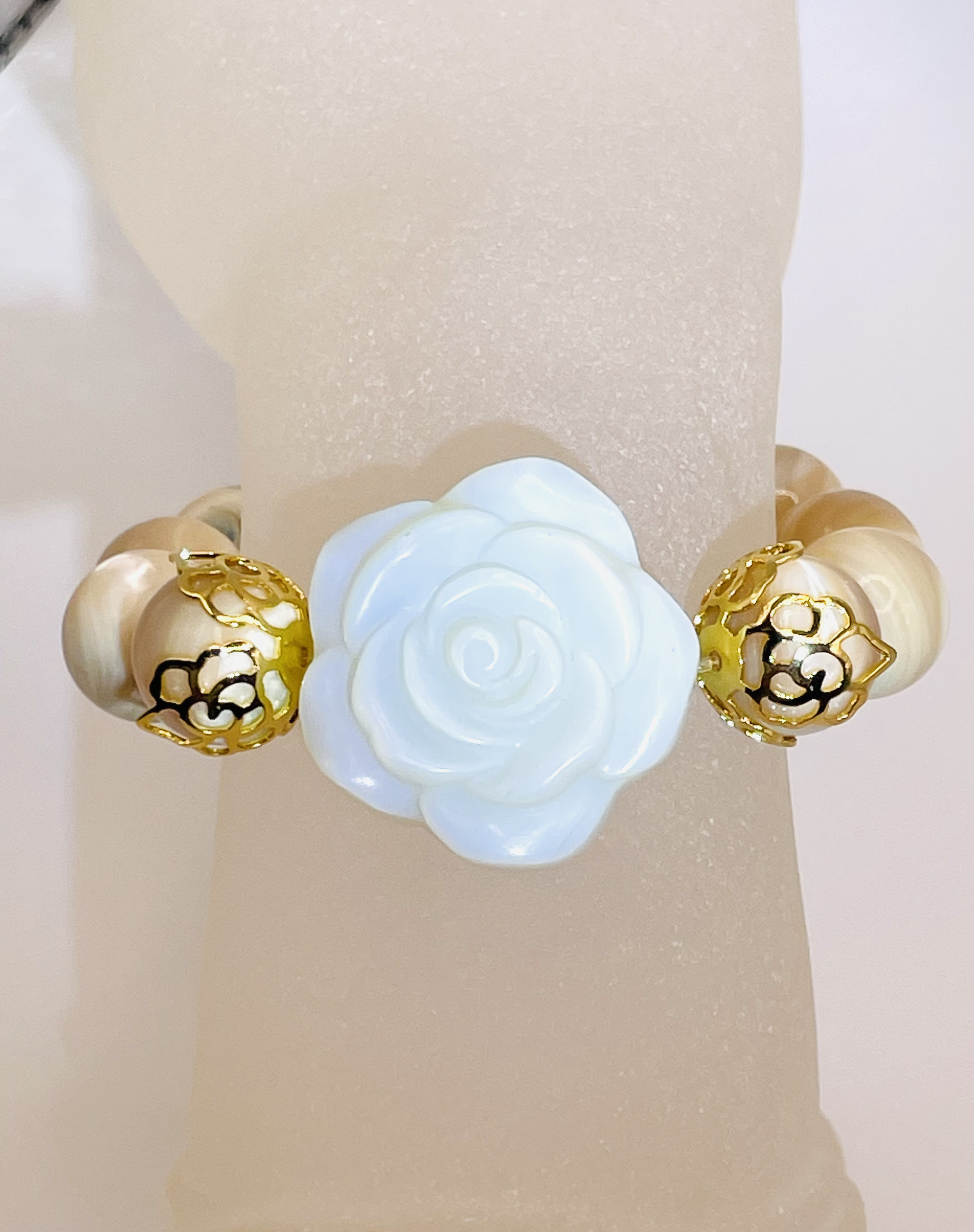 【薔薇(オパール)/夜光貝】内径約16cm 浄化済み No,443