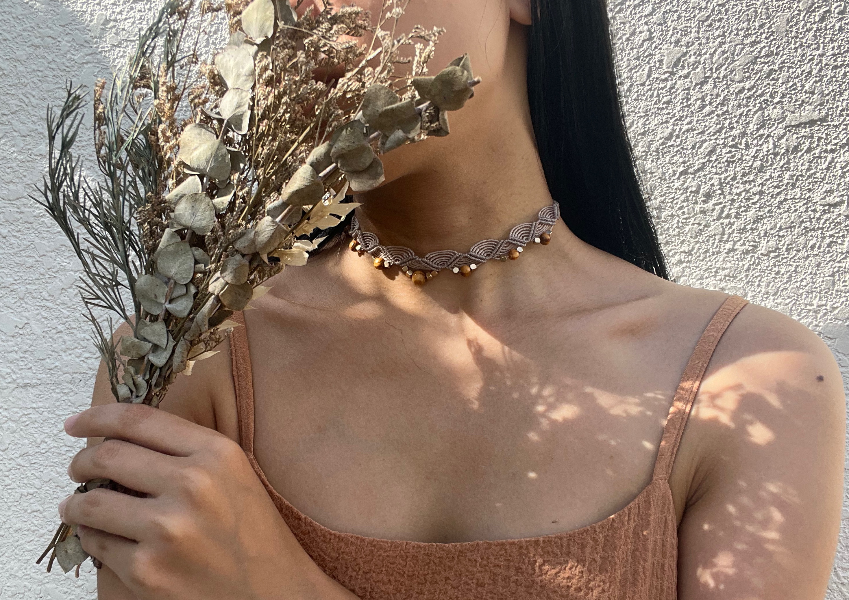 青海波模様＊pine. hematite〜choker