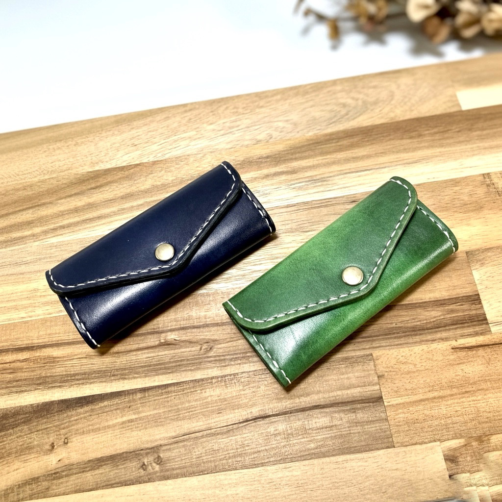 ヌメ革 × 山羊革　4連キーケース