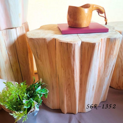 国産天然木 東濃ひのき根元末広がり 切株テーブル・丸太テーブル・無