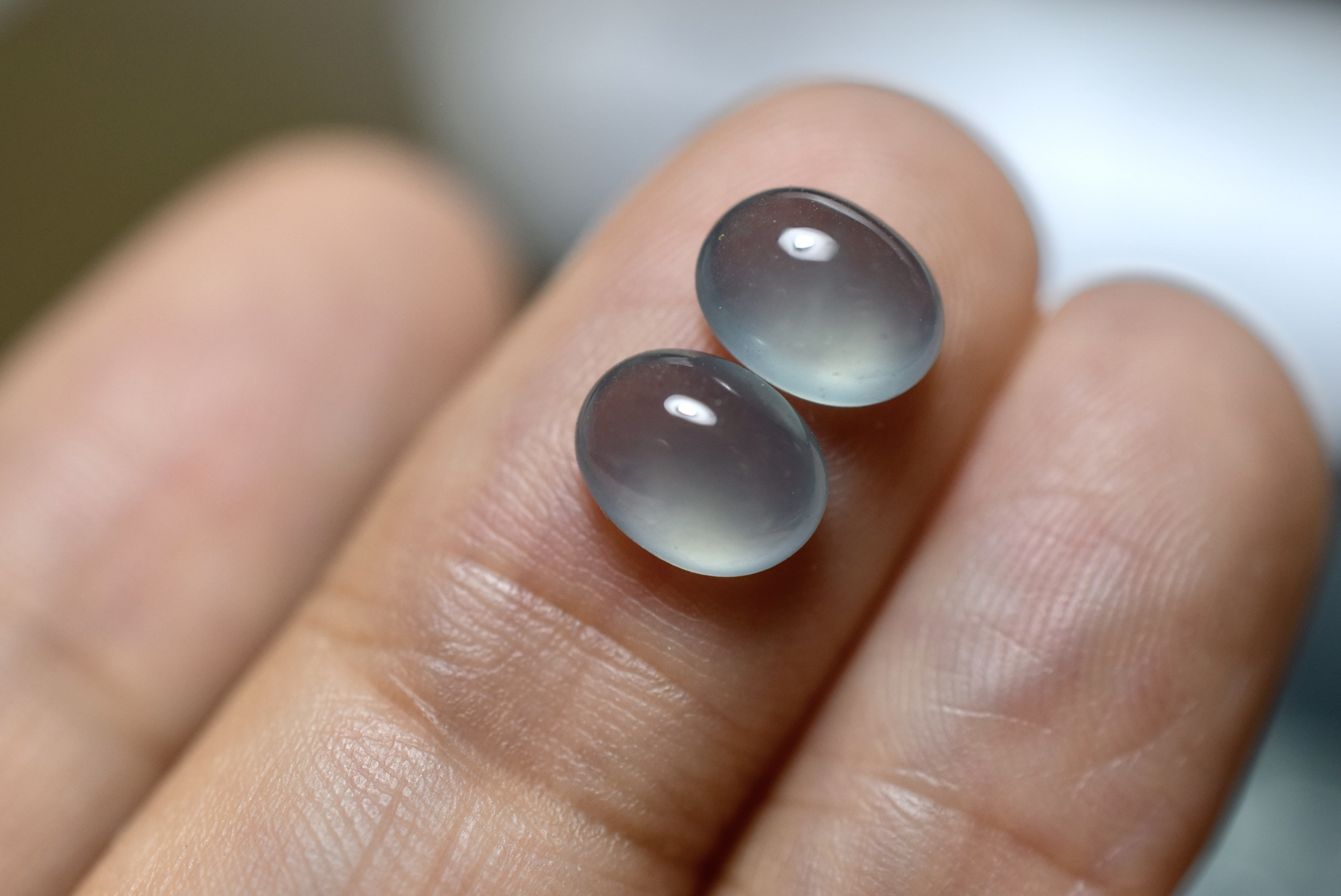 RS12-119 宝石質 氷種 グレー青 グアテマラ産 天然 A貨 本翡翠 ルース 硬玉 ジェダイト