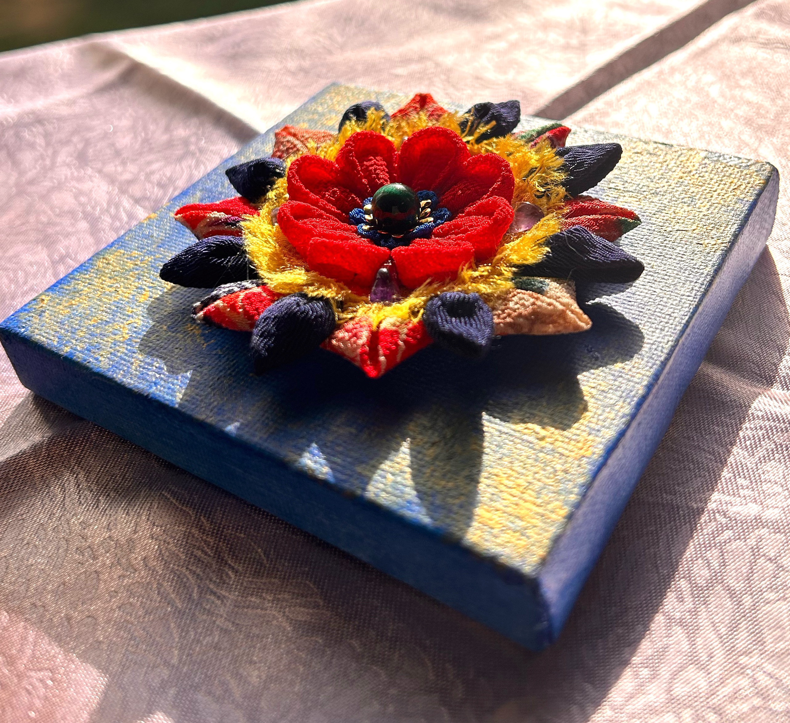 つまみ細工曼荼羅アート【体と魂】✨❤️✨