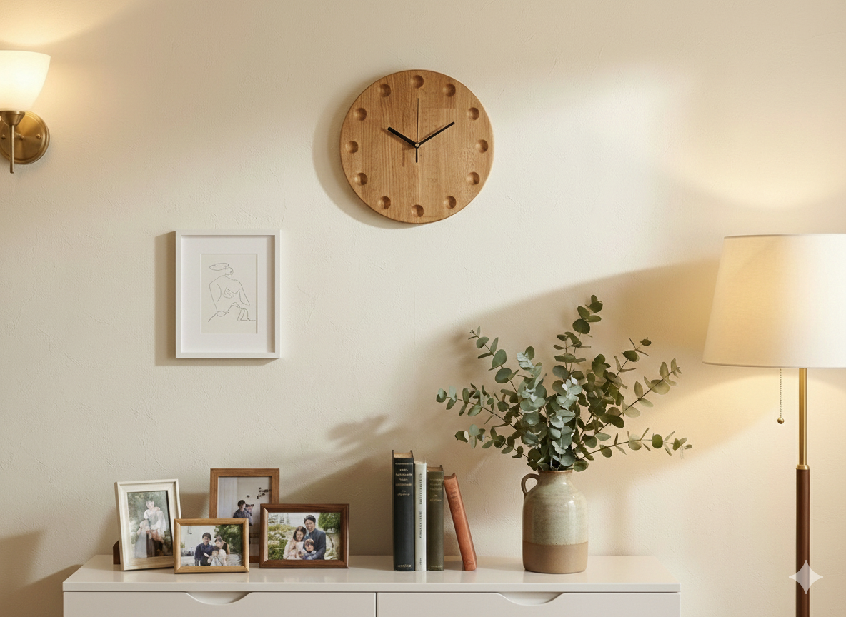 【新作50%OFF】天然ナラ材の壁掛け時計｜豊かな木目の表情を楽しむ
