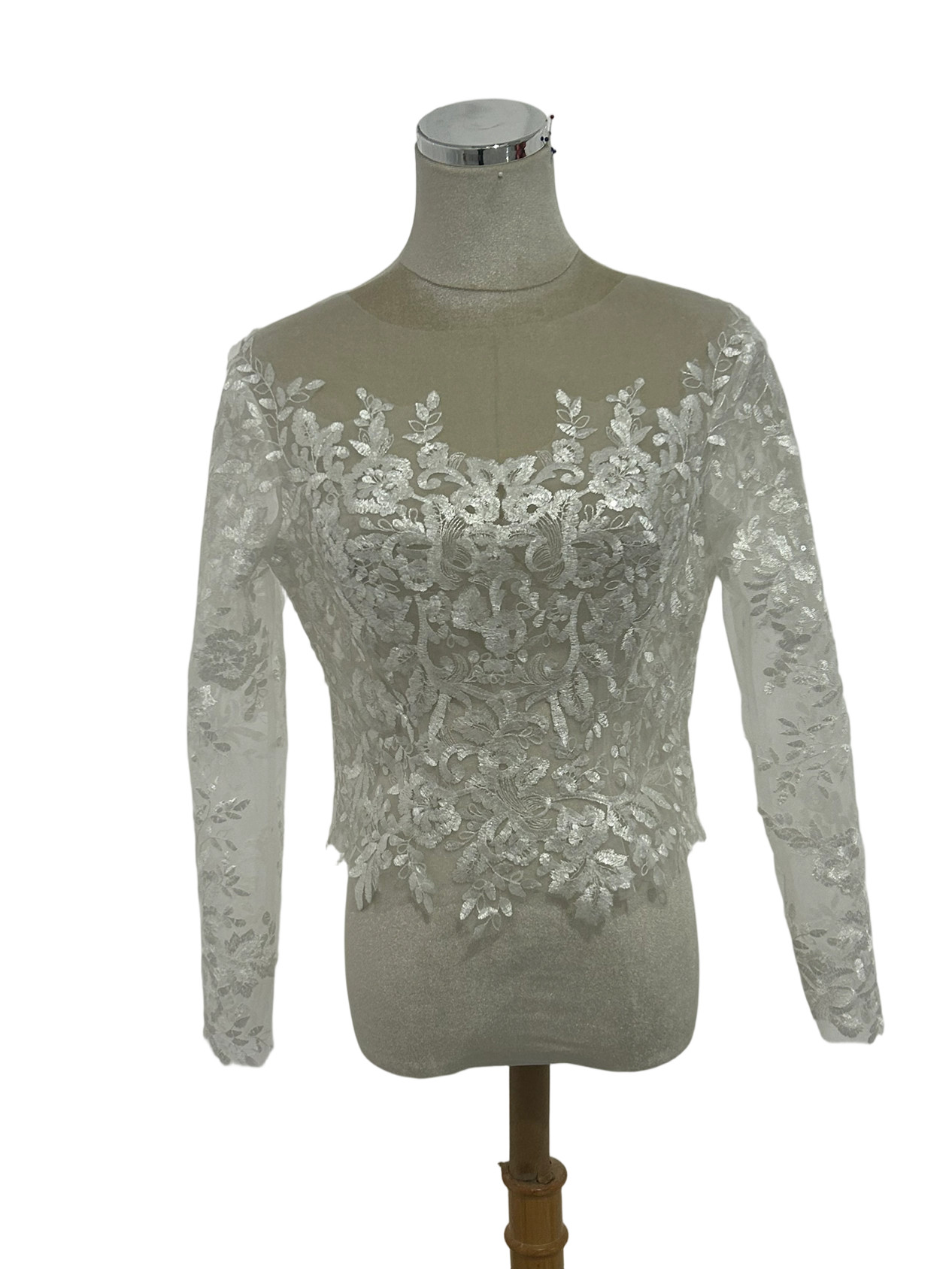 ボレロ ロングスリーブ ファスナー リーフ刺繍 花嫁/ウェディングドレス