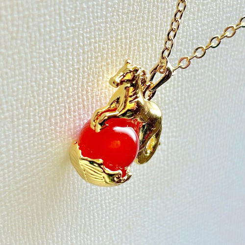 馬年⭐️干支御守り情熱の丙午カーネリアン天然石ネックレスor