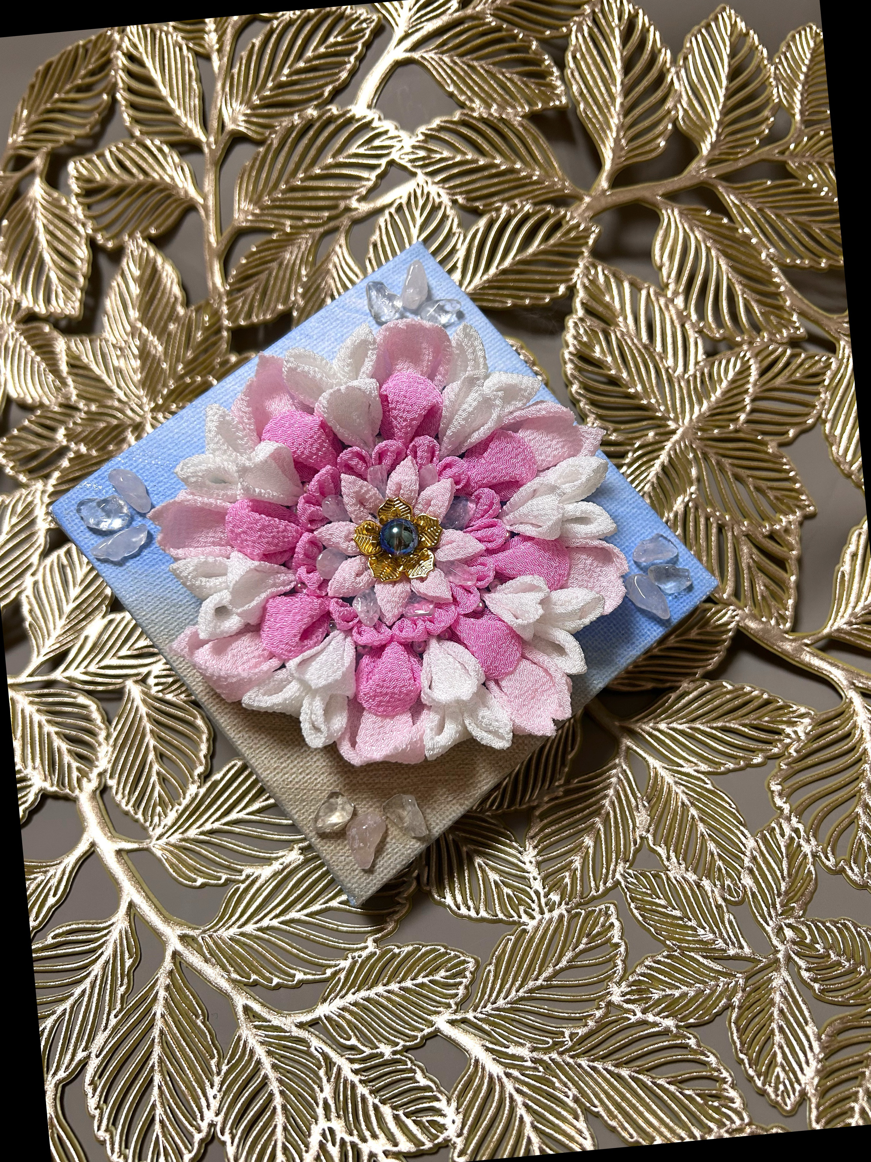 つまみ細工曼荼羅アート【雪桜】✨✨