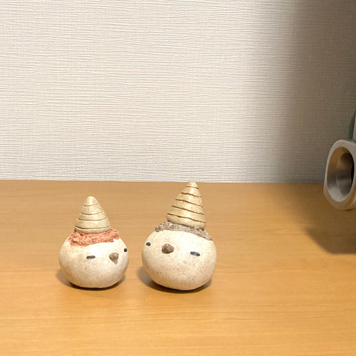 陶器のシマエナガ鬼(黒鬼)(赤鬼)の置物」かわいい節分飾りのインテリア