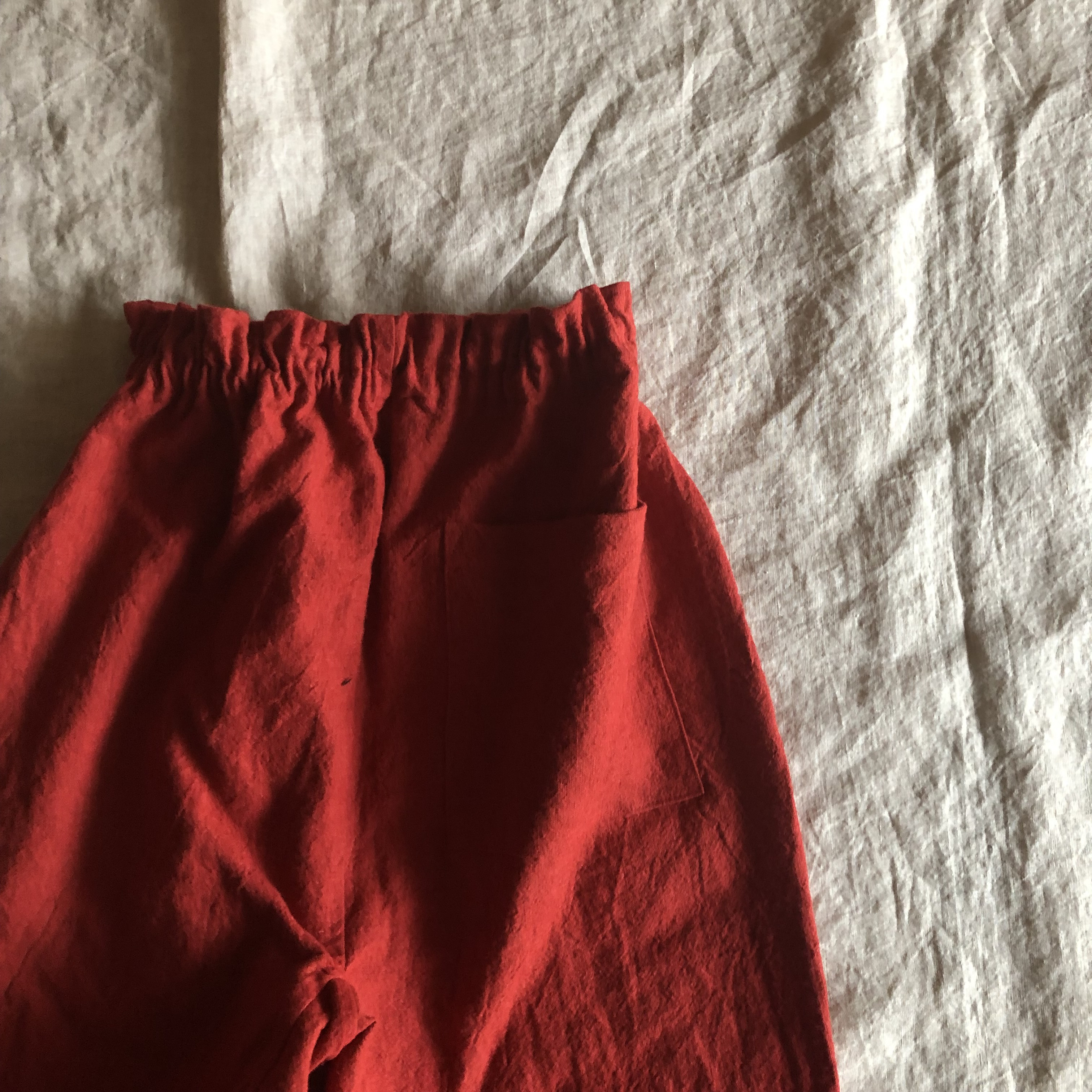 【限定】リネンウールのもんぺ　レッド