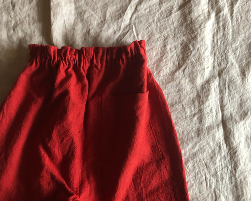リネンウールのもんぺ レッド ロングパンツ nuuMonpe 通販 20296593