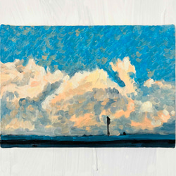 16×23㎝「朝の海6」サムホール・油彩画・原画 N 絵画 かいがのみせ