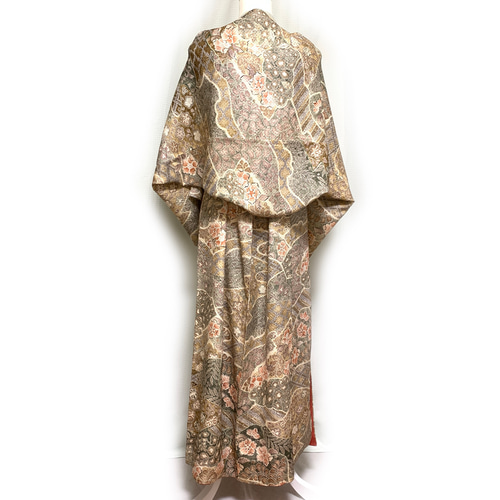 上質【正絹】着物リメイク 辻が花総絞りの着物ドレス&ボレロショールの