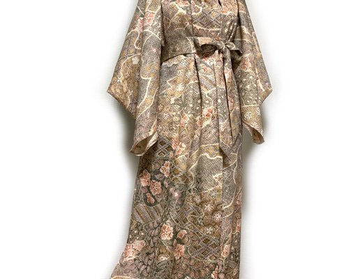 サナトメエメエ　着物リメイクワンピース　訪問着　辻が花　ドレス　ボレロ付き 着物リメイクワンピース 着物ドレス 訪問着 辻が花 手描き 結婚式 お