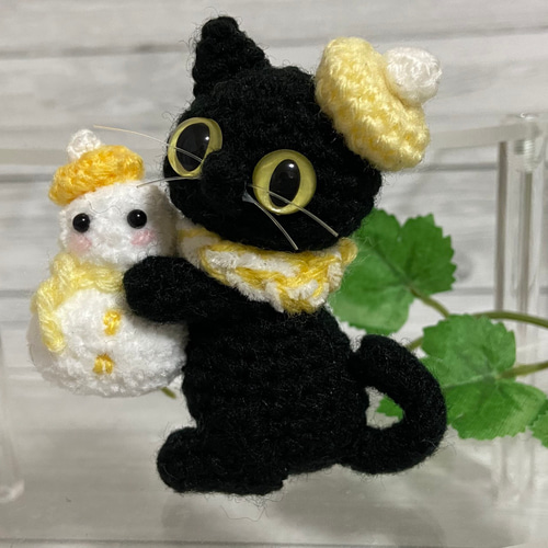 選べる⛄雪だるま＆黒猫＊あみぐるみ【受注製作品】 あみぐるみ