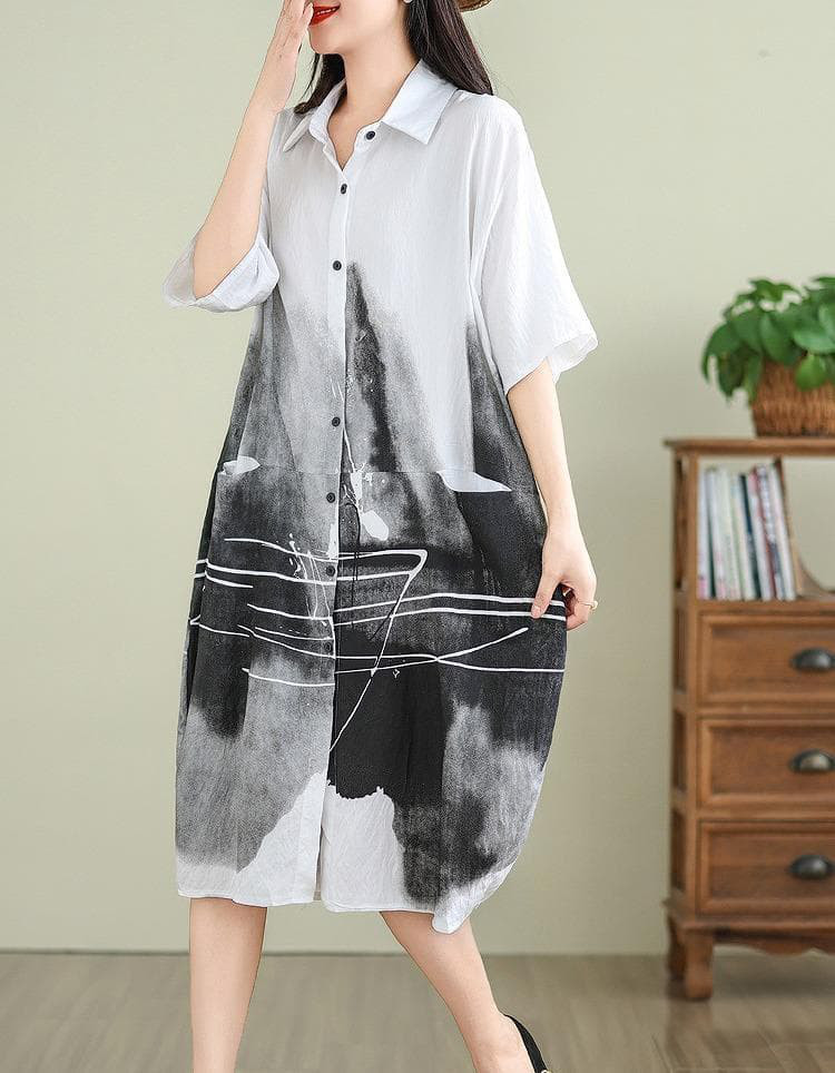 大きいサイズ レディース シャツ　ワンピース　春夏 秋 新品 半袖