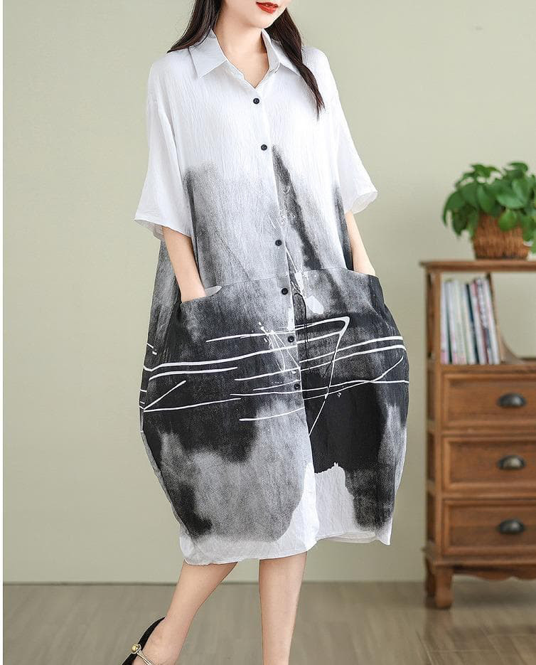 大きいサイズ レディース シャツ　ワンピース　春夏 秋 新品 半袖