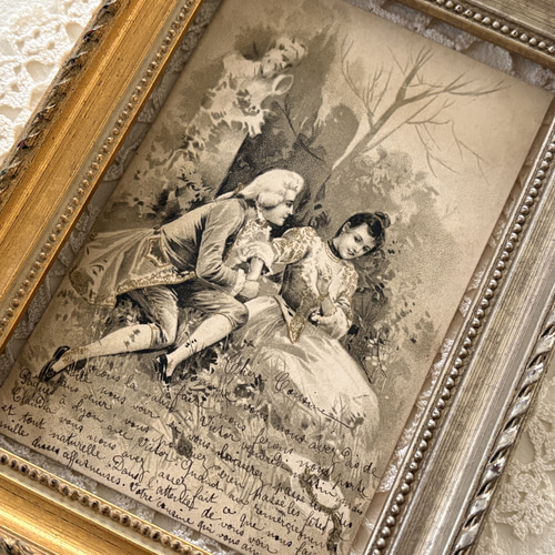 フランスアンティーク額装♡少女 フランスアンティーク額装♡少女