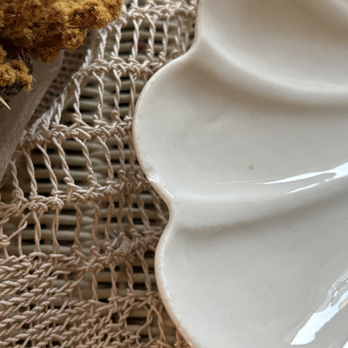 【H】シェル型ラヴィエプレート/フランスアンティーク食器 フランスアンティーク シェル型 ラヴィエ テーブルウェア お皿 小物