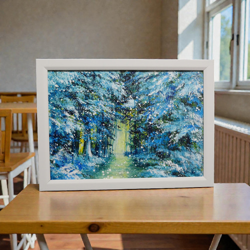 油彩画【雪の森の光】冬の風景 絵画 HR 通販 20297151｜Creema