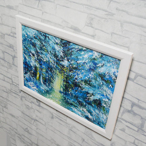 油彩画【雪の森の光】冬の風景 絵画 HR 通販 20297151｜Creema