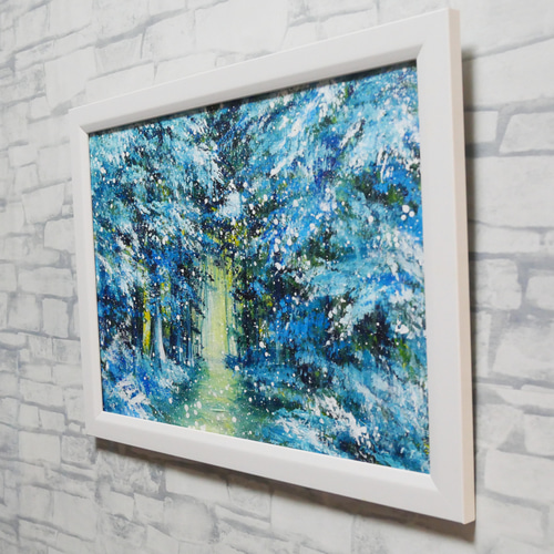 油彩画【雪の森の光】冬の風景 絵画 HR 通販 20297151｜Creema(クリーマ)